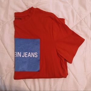 red calvin klein t-shirt